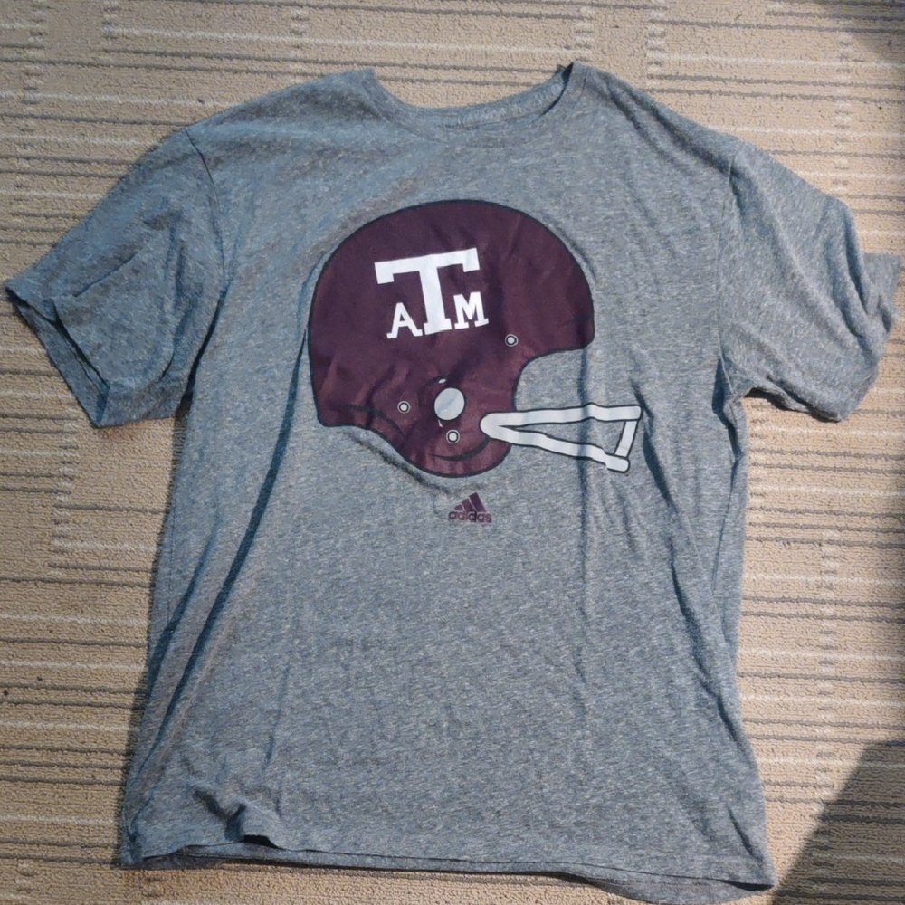 Adidas Gray and Maroon Short Sleeve Tee